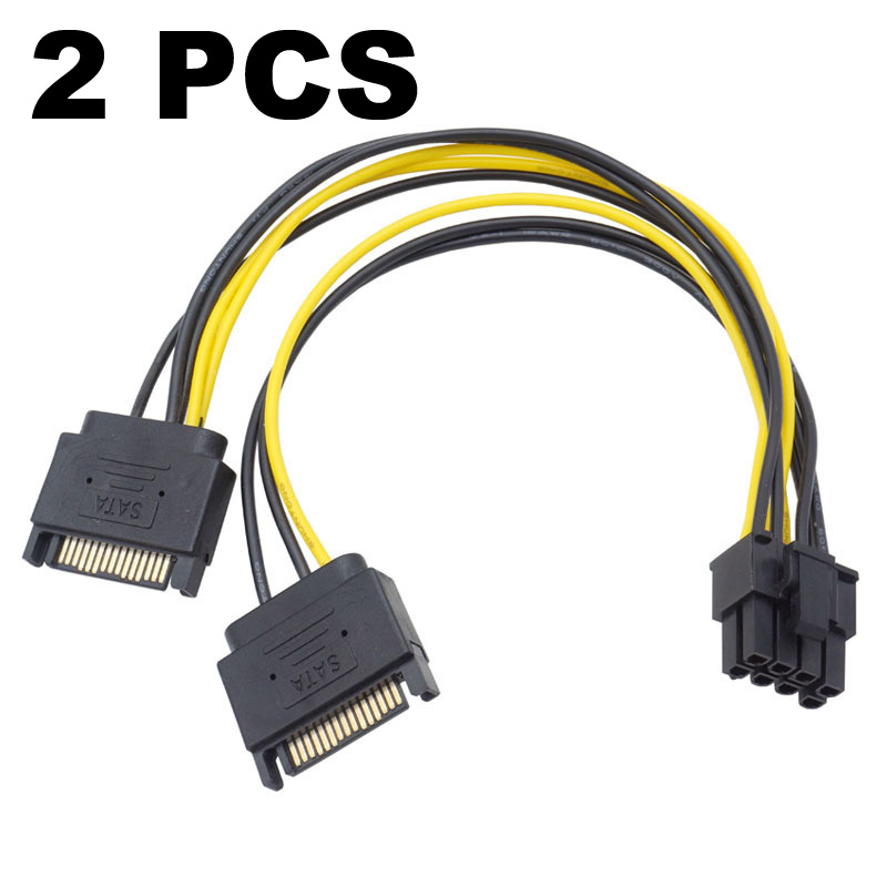 Pcie Extension Cable - 2pcs Dual SATA 15pin to 8