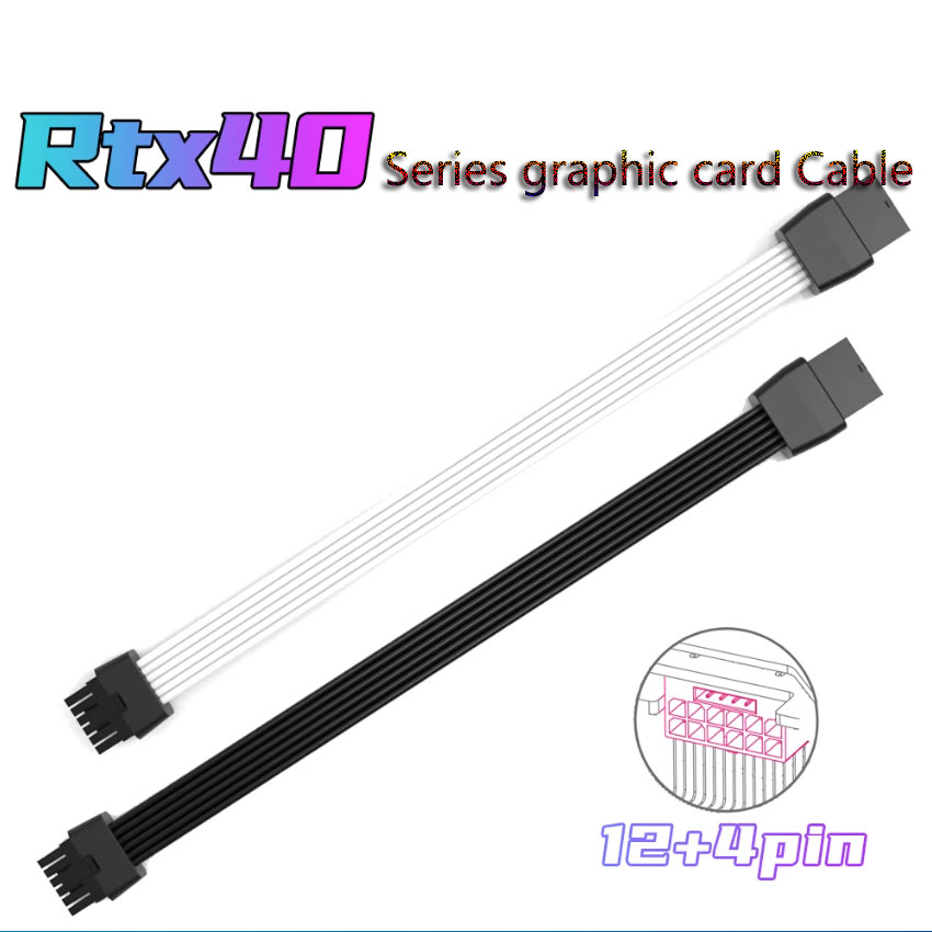 Pcie Extension Cable - Black White 600W 12VHPWR Male to