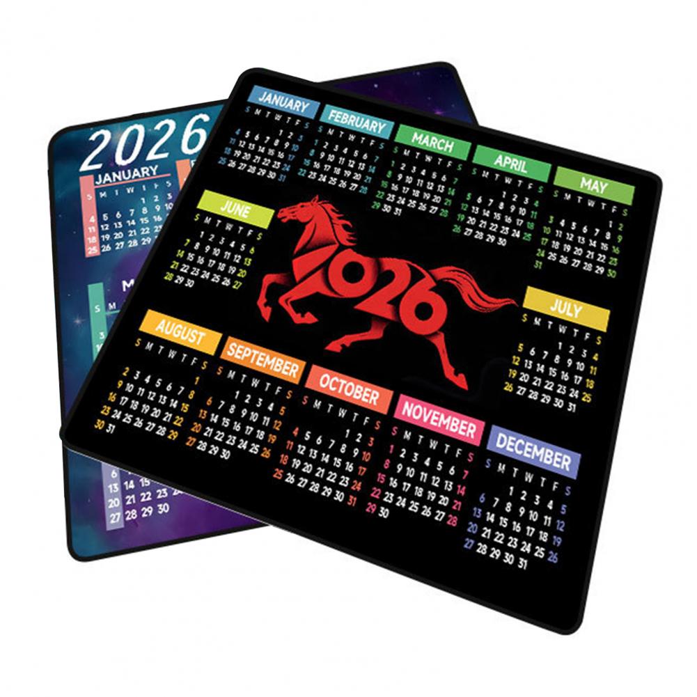 Gaming Accessories Desk - 2026 Calendar Mouse Pad Waterproof Home
