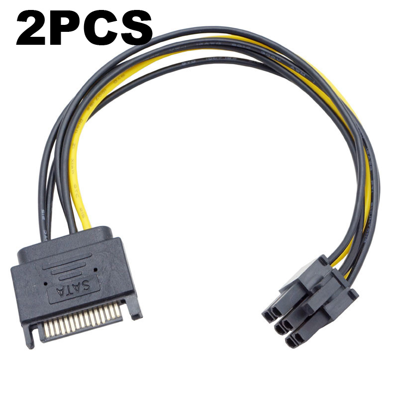 2pcs Dual SATA 15pin to 8 pin( - Pcie Extension Cable 评论和价格