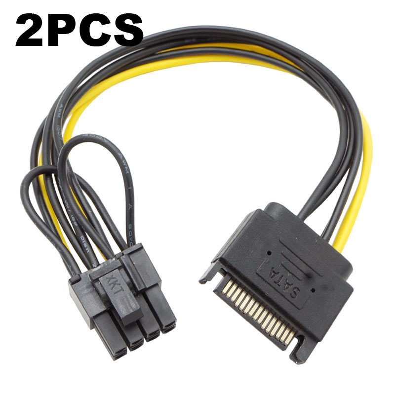 2pcs Dual SATA 15pin to 8 pin( - Pcie Extension Cable 评论和价格
