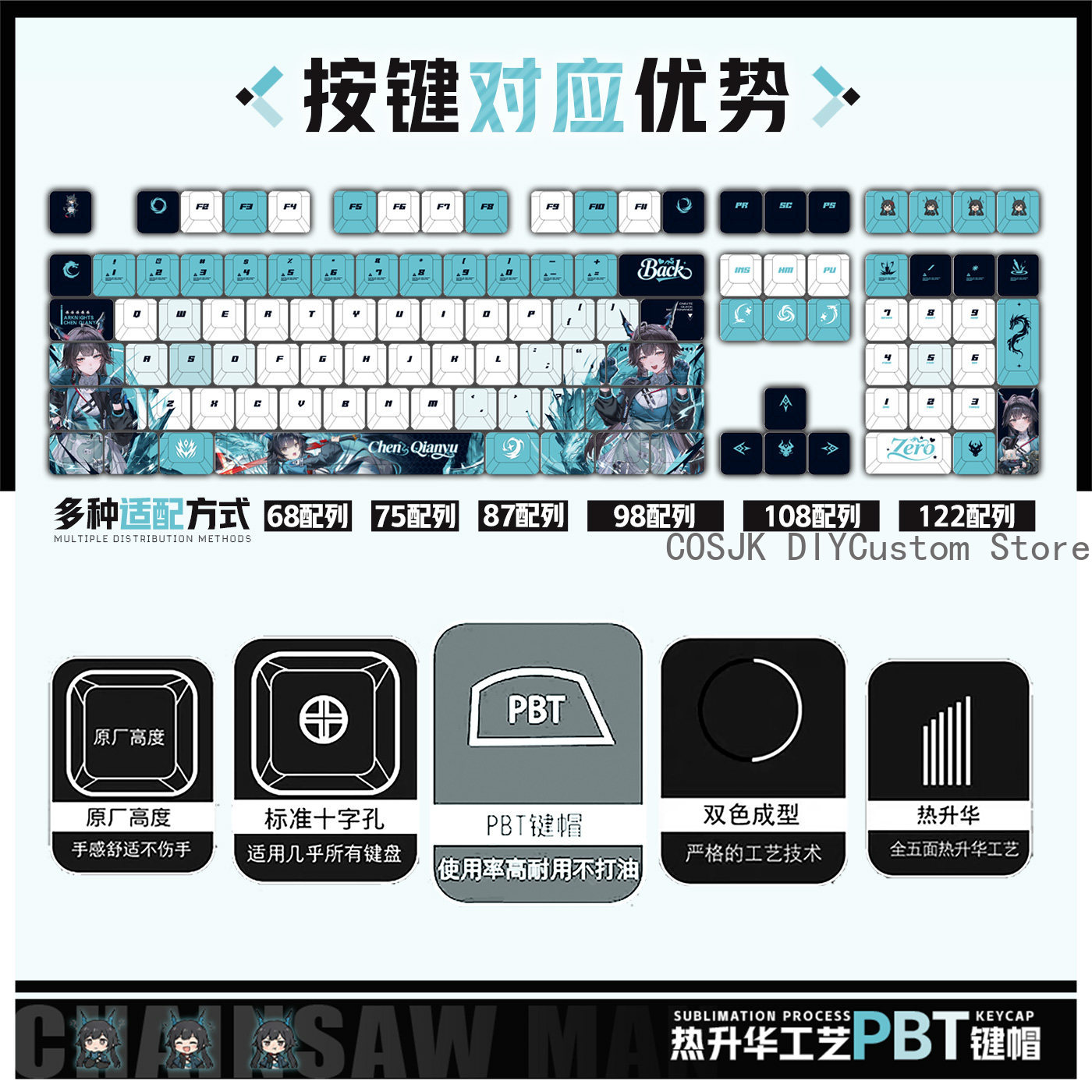 122 Keys Anime Chen Qianyu Ark - Gaming Accessories 评论和价格