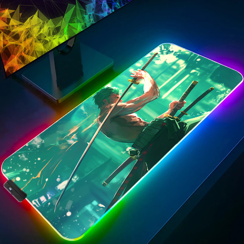 ONE PIECE Zoro Mouse Pad RGB G - Gaming Accessories Desk 评论和价格
