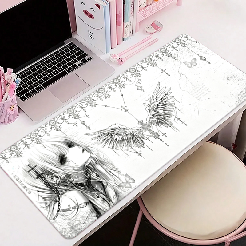 Leather Mousepad Black White A - Gaming Accessories Desk 评论和价格