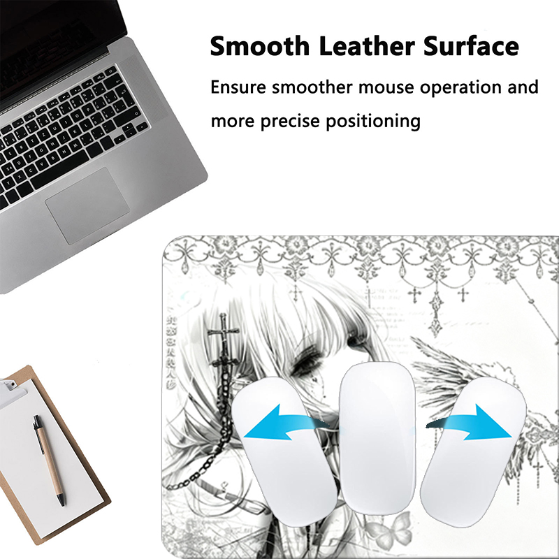 Leather Mousepad Black White A - Gaming Accessories Desk 评论和价格